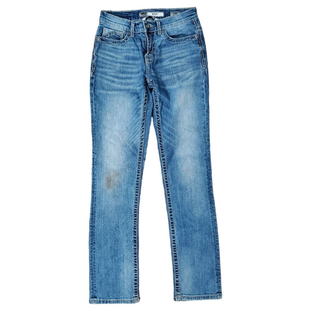 BKE Jeans ALEC Mens 29L Blue Straight Leg Pockets Outdoor Casual Denim